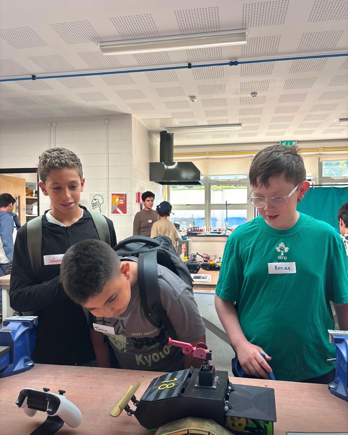 Students taking part in a hands-on classroom activity