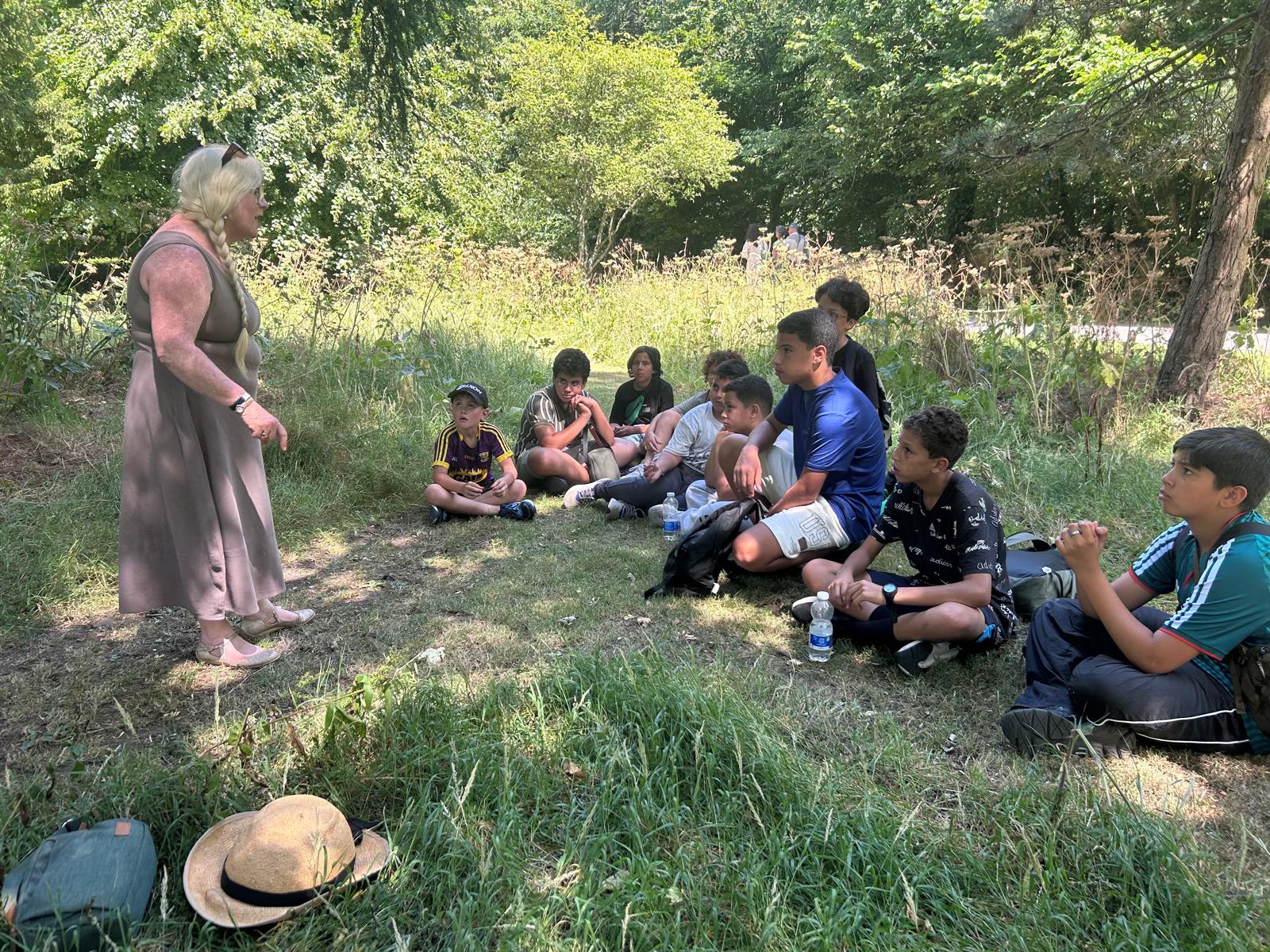 Students exploring the interior of a historic Irish house